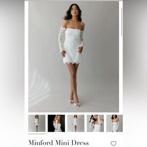 Minford Mini Dress- Park&fifth White Off the Shoulder Bodycon Mini Dress